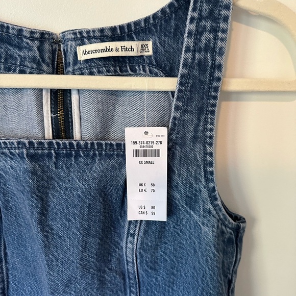 Abercrombie & Fitch Denim Mini Dress, Women’s Size XXS, Medium Wash - Picture 9 of 9